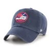 '47 BRAND Winnipeg Jets - 47 Brand NHL Clean Up Vintage Adjustable Hat -Hockey Sales Shop 47 brand hats winnipeg jets 47 brand nhl clean up vintage adjustable hat navy navy osfm 30113366376514