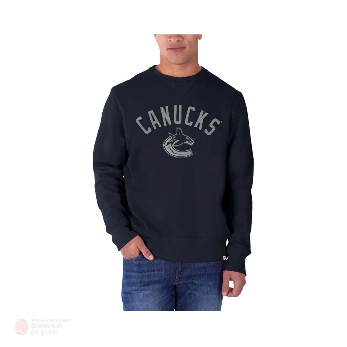 '47 BRAND Vancouver Canucks 47 Brand Cross Check Crewneck Mens Sweater 2 '47 BRAND Vancouver Canucks 47 Brand Cross Check Crewneck Mens Sweater