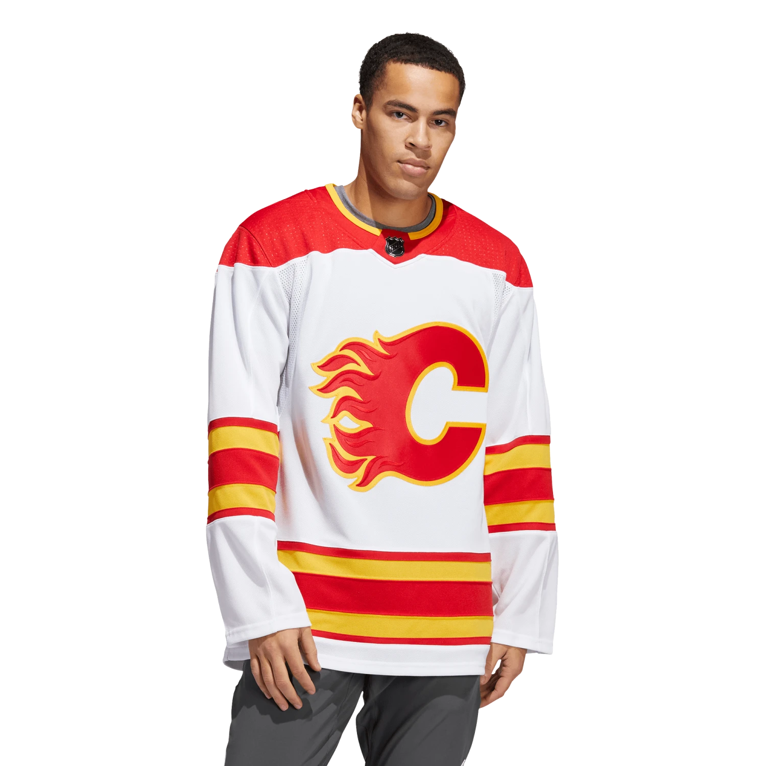 Calgary Flames Away Adidas PrimeGreen Senior Jersey 4 Calgary Flames Away Adidas PrimeGreen Senior Jersey - Image 2