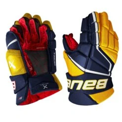 Bauer Vapor 3X Intermediate Hockey Gloves -Hockey Sales Shop bauer gloves bauer vapor 3x intermediate hockey gloves navy gold 12 29160828796994