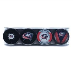 Columbus Blue Jackets Inglasco NHL Logo Hockey Puck (4 Pack)