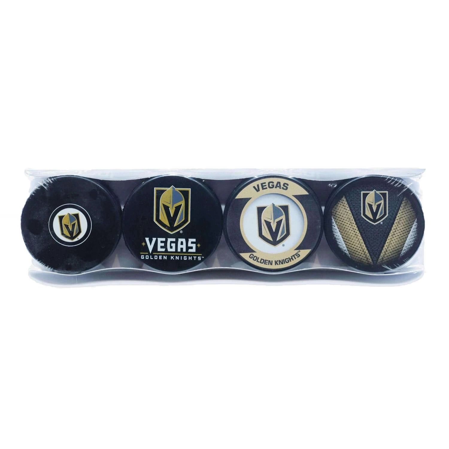 Vegas Golden Knights Inglasco NHL Logo Hockey Puck (4 Pack) 3 Vegas Golden Knights Inglasco NHL Logo Hockey Puck (4 Pack)