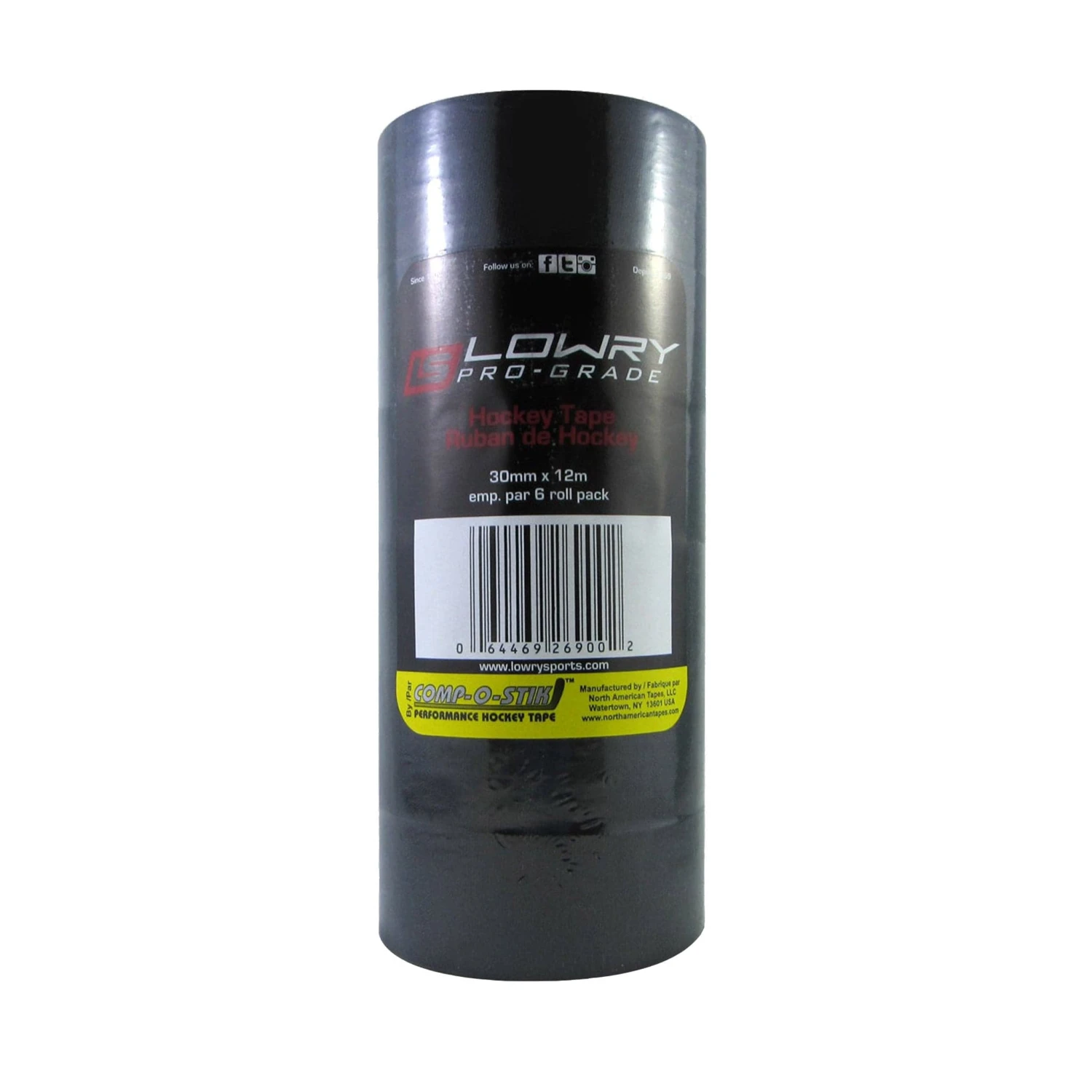 Lowry Sports Pro-Grade Black Hockey Stick Tape (6 Pack) 3 Lowry Sports Pro-Grade Black Hockey Stick Tape (6 Pack)