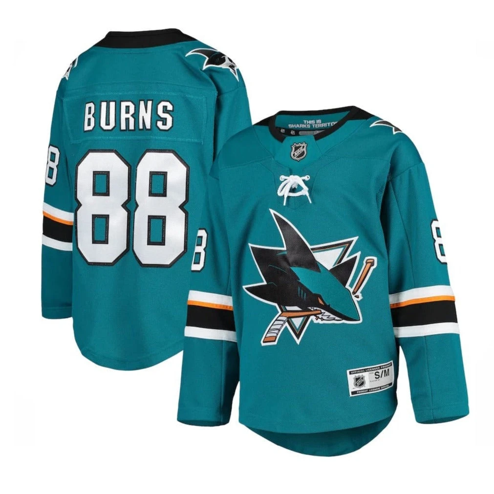 San Jose Sharks Home Outer Stuff Premier Junior Jersey - Brent Burns 3 San Jose Sharks Home Outer Stuff Premier Junior Jersey - Brent Burns