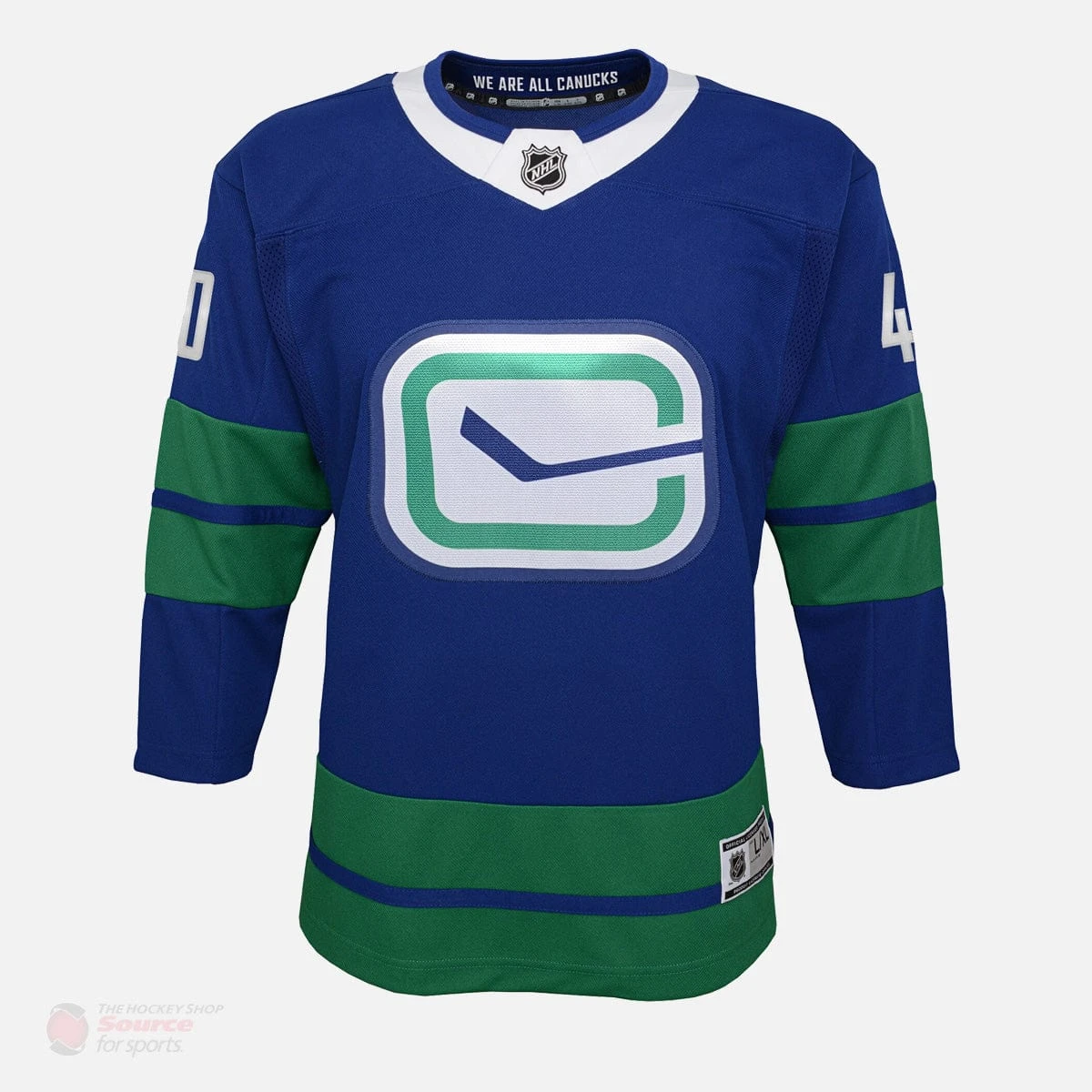 Vancouver Canucks Alternate Outer Stuff Premier Junior Jersey - Elias Pettersson 4 Vancouver Canucks Alternate Outer Stuff Premier Junior Jersey - Elias Pettersson - Image 2