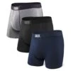 Saxx Vibe Boxers - Black / Grey / Blue (3 Pack) -Hockey Sales Shop saxx underwear saxx vibe boxers black grey blue 3 pack l 29811040092226