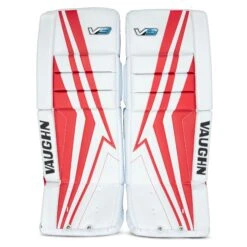 Vaughn Velocity V9 Intermediate Goalie Leg Pads 38 Vaughn Velocity V9 Intermediate Goalie Leg Pads -Hockey Sales Shop vaughn leg pads vaughn velocity v9 intermediate goalie leg pads white red 31 2 28744338014274
